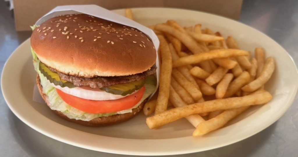 Burger and fries